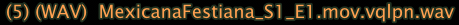 Highlighted Audio File Name